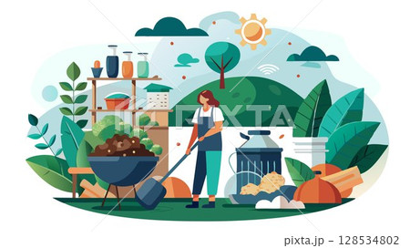 Utilize composting and other natural methods to enrich your soil, reducing reliance on chemical fertilizers. 128534802