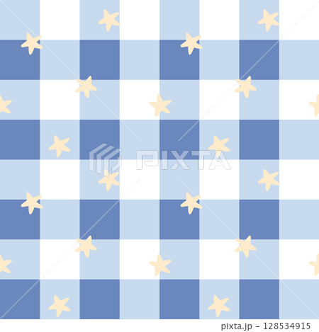 seamless minimal star repeat pattern in blue plaid checkered background, flat jpg illustration graphic design seamless minimal star repeat pattern in blue plaid checkered background, flat jpg illustration graphic design 128534915