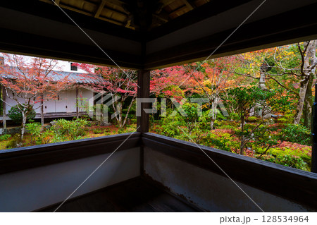 京都 秋の西明寺の庭園 京都 秋の西明寺の庭園 128534964