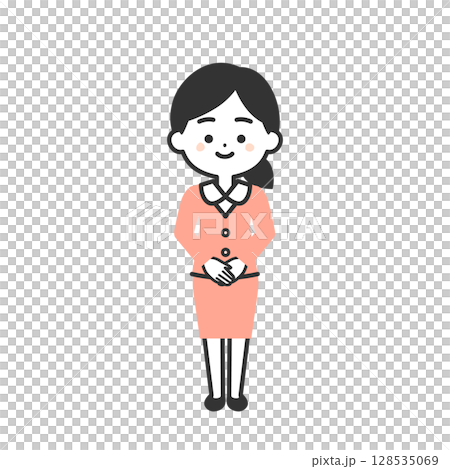 Illustration of a three-headed woman in a suit 128535069