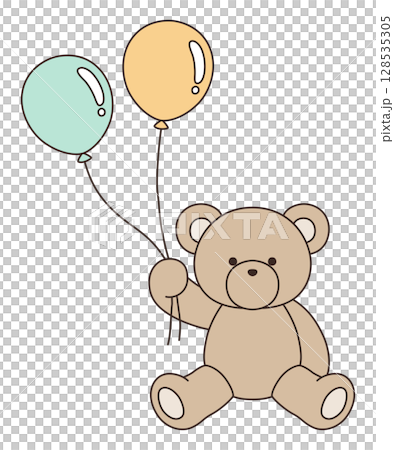 Vector illustration of a cute teddy bear. Bear, icon, balloon, teddy bear 128535305