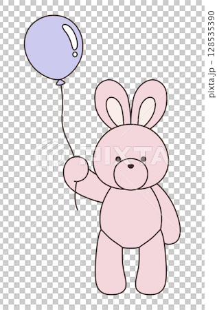 Vector illustration of a cute stuffed rabbit. Rabbit, icon, balloon Vector illustration of a cute stuffed rabbit. Rabbit, icon, balloon 128535390