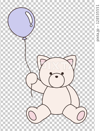 Vector illustration of a cute stuffed cat. Cat, icon, balloon 128535551