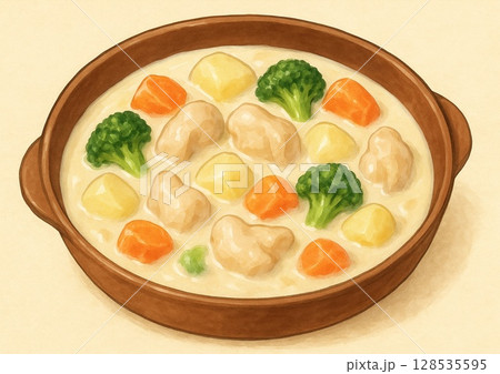 美味しそうなクリームシチュー 美味しそうなクリームシチュー 128535595