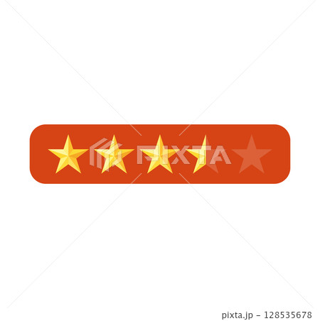 Three and half Star Rating Icon Vector 128535678