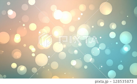 Bright, golden Christmas lights sparkle and blur against an abstract winter bokeh background 128535873