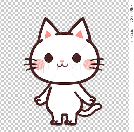 猫のかわいいキャラクター　イラスト素材 128535968
