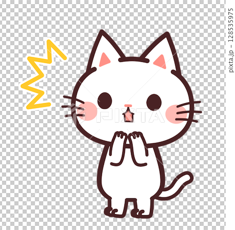 Surprised cat cute character illustration 128535975