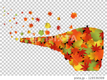 紅葉をモチーフにしたイラスト 128536309