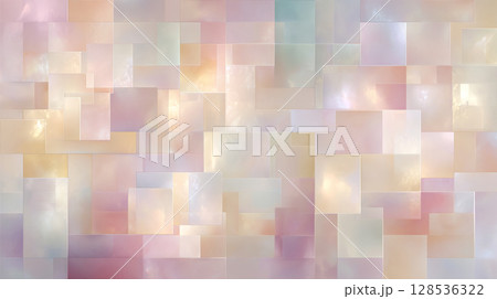 パステルモザイク幾何学ブロック抽象背景 128536322