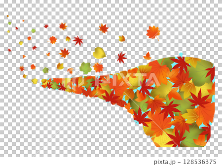 紅葉をモチーフにしたイラスト 128536375