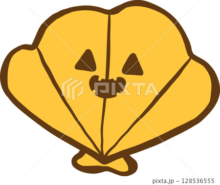 Spooky Seashell Summerween Halloween Summer  cartoon hand drawn doodle 128536555