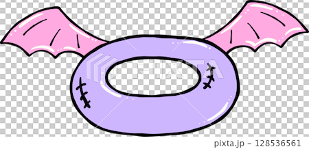 Cute Spooky swim ring Summerween Halloween Summer cartoon hand drawn doodle Cute Spooky swim ring Summerween Halloween Summer cartoon hand drawn doodle 128536561