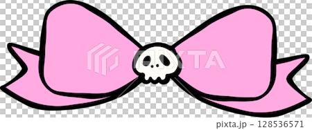 Cute Spooky Halloween bow pink cartoon hand drawn doodle Cute Spooky Halloween bow pink cartoon hand drawn doodle 128536571