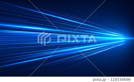 Abstract blue background with dynamic lines and a modern digital pattern, perfect for technology and motion-themed designs 128536696