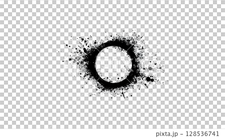 Set of black ink splashes and stains on white background 128536741