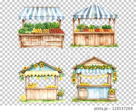Colorful miniature shop isolated on white background 128537269