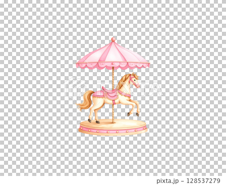 Carousel isolated on white background. Carousel isolated on white background. 128537279