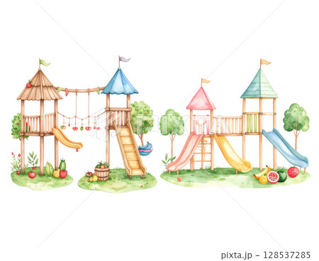 Cute little toy house with red roof isolated on white background Cute little toy house with red roof isolated on white background 128537285