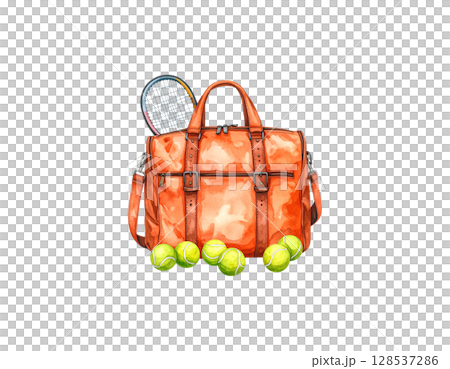 Tennis racket and white tennis ball isolated on white background Tennis racket and white tennis ball isolated on white background 128537286