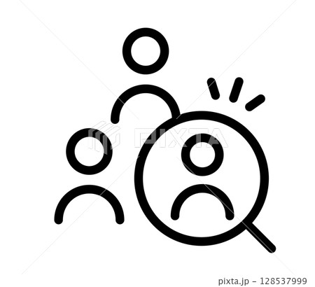 求人募集・就活・転職・人材・虫眼鏡のアイコン　 128537999