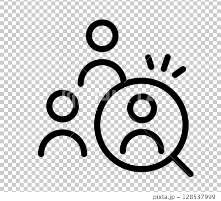 求人募集・就活・転職・人材・虫眼鏡のアイコン　 128537999