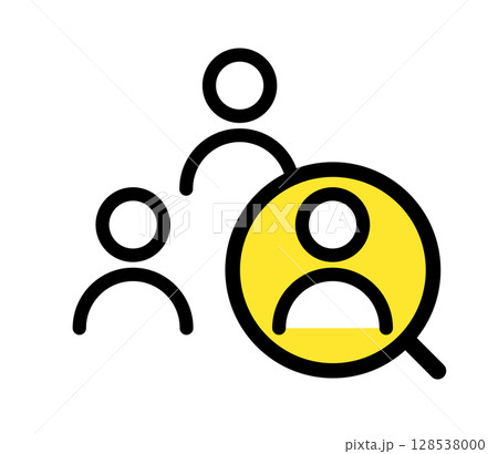 求人募集・就活・転職・人材・虫眼鏡のアイコン　 128538000