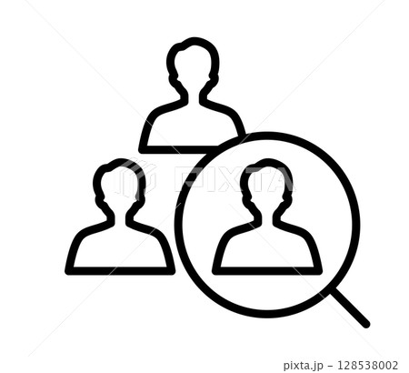 求人募集・就活・転職・人材・虫眼鏡のアイコン　 128538002