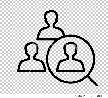 求人募集・就活・転職・人材・虫眼鏡のアイコン　 128538002