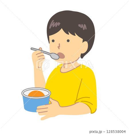 アイスを食べる子供イラスト 128538004