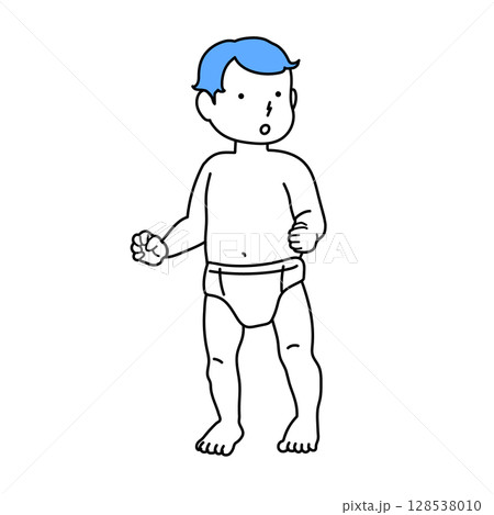 赤ちゃんイラスト：全身 128538010