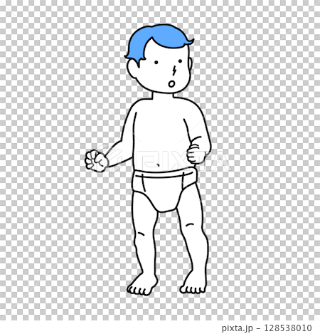 赤ちゃんイラスト：全身 128538010