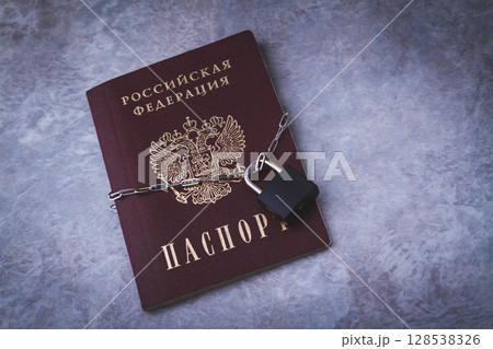 Ban for Russian citizens. Passport blocked. Closed borders. Ban for Russian citizens. Passport blocked. Closed borders. 128538326