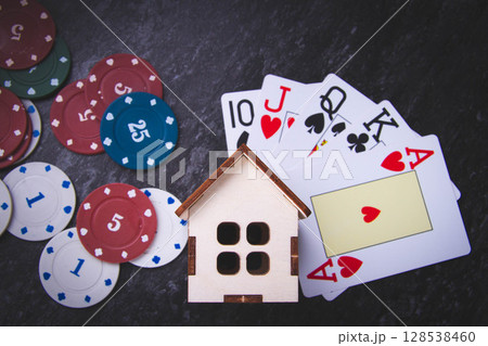 House on the line in the casino. Losing at home in poker. House on the line in the casino. Losing at home in poker. 128538460