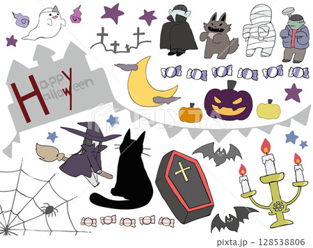 ハロウィン 素材 セット  128538806