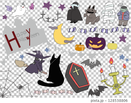 ハロウィン 素材 セット  128538806
