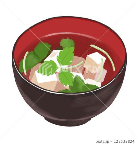 すまし汁のイラスト 128538824