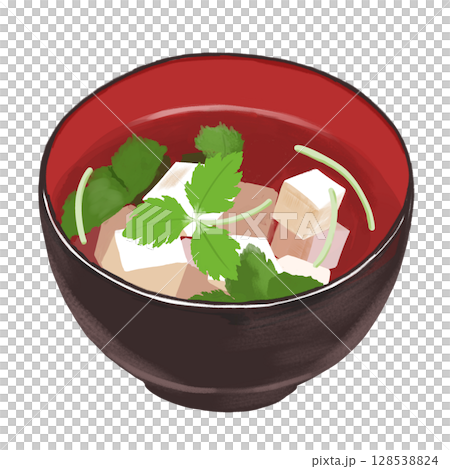 すまし汁のイラスト 128538824