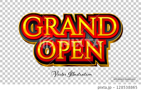 グランドオープン タイトル文字 アピアランス変更可能 ロゴ ベクターイラスト グランドオープン タイトル文字 アピアランス変更可能 ロゴ ベクターイラスト 128538865