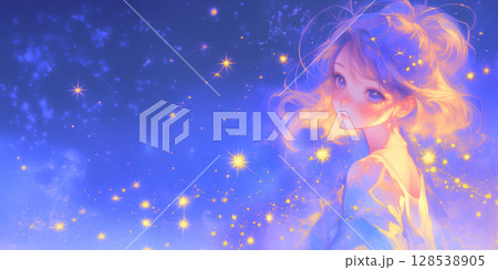 蛍を鑑賞する女の子 蛍を鑑賞する女の子 128538905
