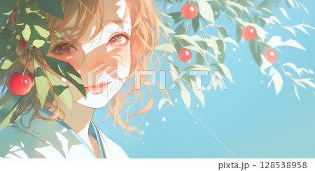 果樹園の女の子 128538958