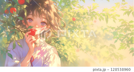 果樹園の女の子 128538960