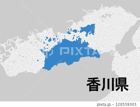 日本地図　香川県 128539303