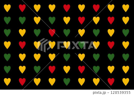Abstract geometric background in Pan-African colors, June 19th juneteenth day, kwanzaa. Red, black, yellow and green colors. Africa Day. 128539355