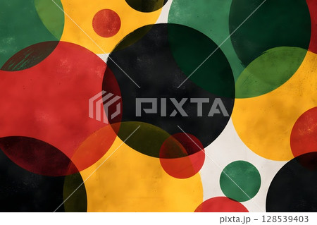 Abstract geometric background in Pan-African colors, June 19th juneteenth day, kwanzaa. Red, black, yellow and green colors. Africa Day. 128539403