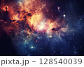 supernova with exploding stars, shockwaves, and expanding gases. Generative AI 128540039
