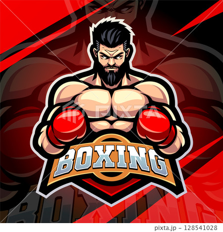 Boxing esport mascot logo design 128541028