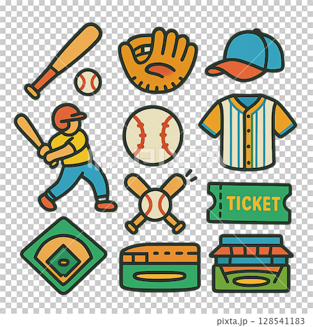 Baseball illustration set 128541183