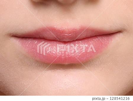 lips of a young girl woman, Caucasian 128541216