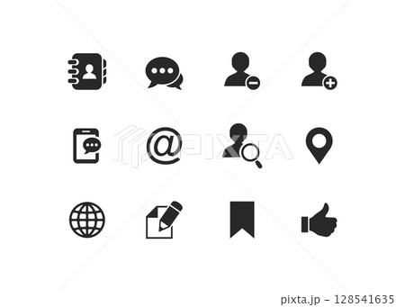 Social network glyph icons stock illustration Social network glyph icons stock illustration 128541635
